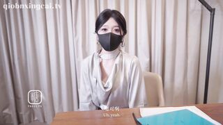 [糖心Vlog] 菜菜的特殊面试 性瘾面试官调教榨精 菜菜嫩穴灌满浓精 - 桥本香菜